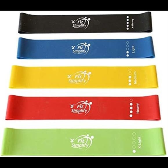 Fit Simplify Resistance Loop Exercise Bands with Instruction Guide and Carry Bag - Picture 2 of 6